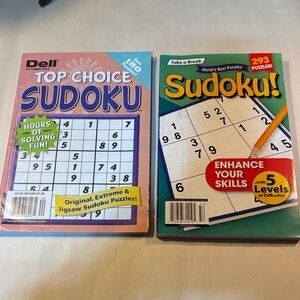 Dell Sudoku Puzzle Book Set - Pink and Blue